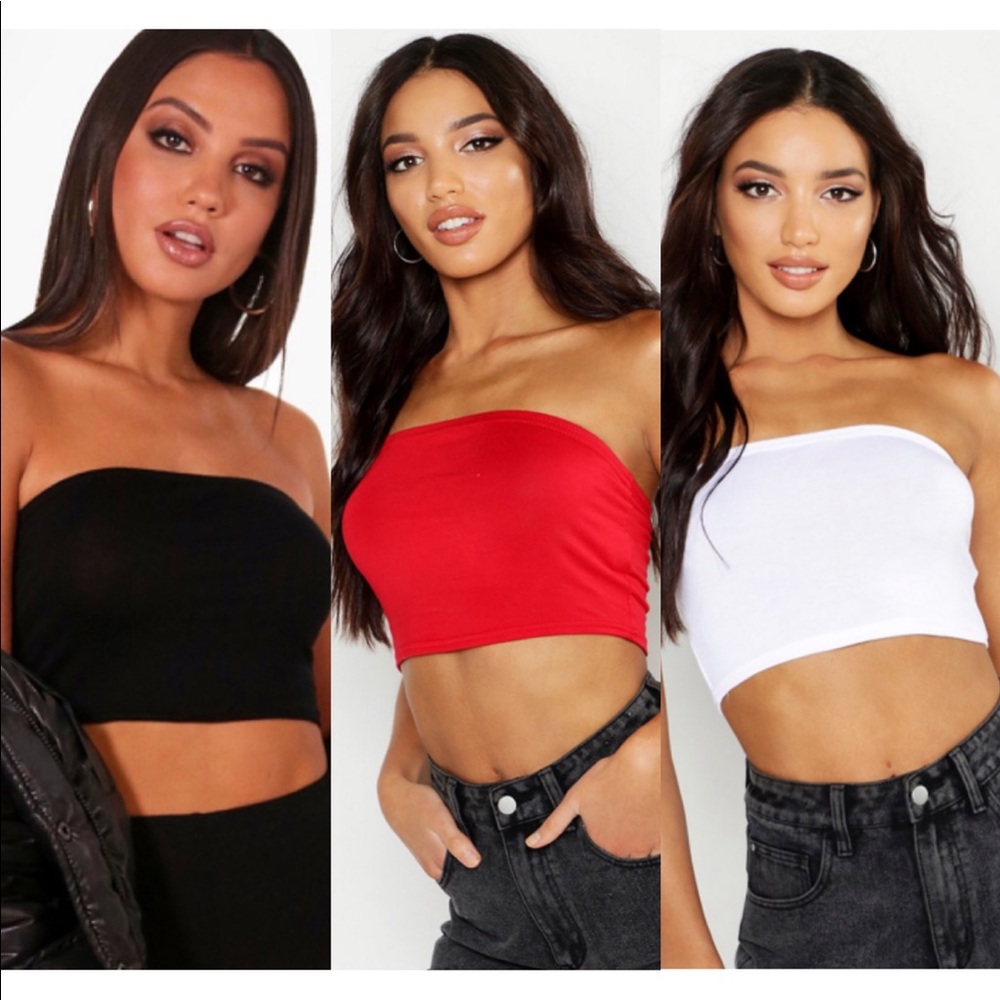 3 Strapless Crop Tops